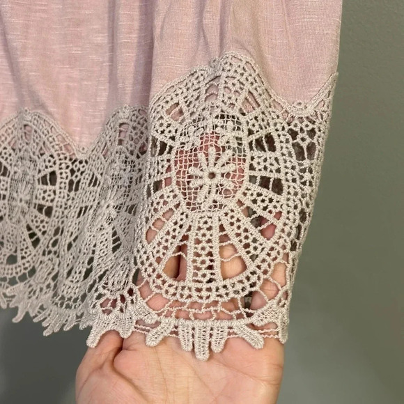 Adiva Blush Pink Shirt with Lace Detail | Blush Pink | Lace | Pink | Crochet - Picture 6 of 8